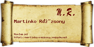 Martinko Rázsony névjegykártya